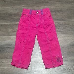 Fisher Price Toddler 24 Months Pants Pink Floral Corduroy Stretch Waist VTG